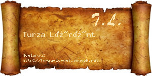 Turza Lóránt névjegykártya